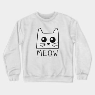 White Cat Meow Crewneck Sweatshirt